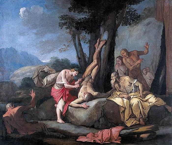 CARPIONI, Giulio Giulio Apollo and Marsyas Norge oil painting art